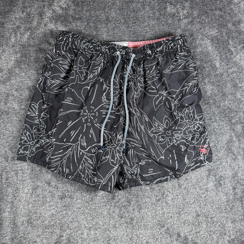 Ted Baker London Mens Black White Floral Swim Shorts Trunks Size S 28 Waist